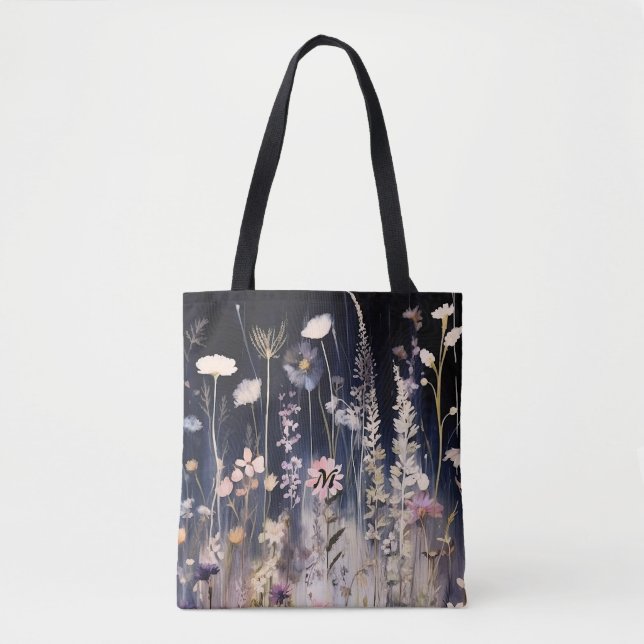 Wildblumen Aquarellspüler Schulter Tasche (Vorderseite)