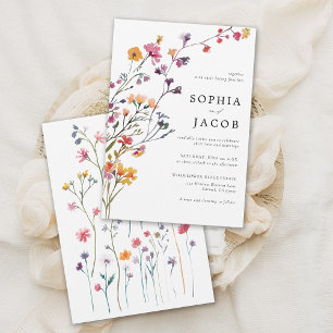 Wildblumen Arch Happy Colorful Modern Wedding Einladung