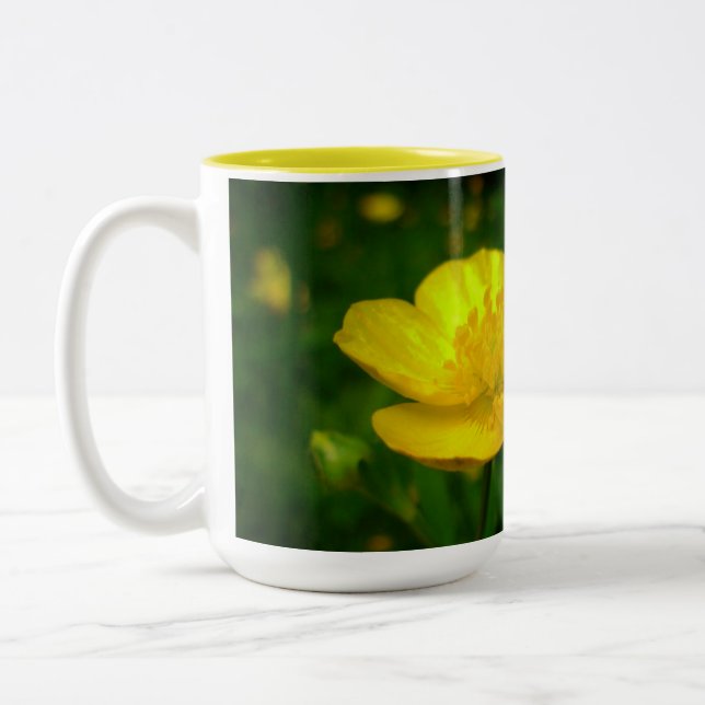 Wildblumen Art Kaffee Cup Buttercup Blume Cup Zweifarbige Tasse (Links)