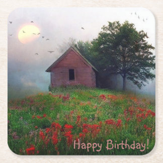 Wildblumen auf den Birthday Paper-Untersetzer des  Rechteckiger Pappuntersetzer