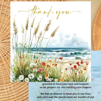 Wildblumen auf der Beach Baby Dusche Dankeskarte