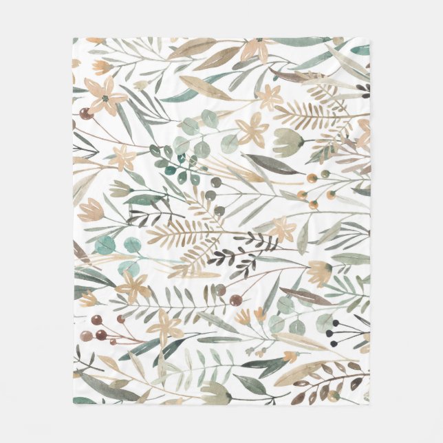 Wildblumen auf der Weide: Aquarellenkarm. Fleecedecke (Vorderseite)
