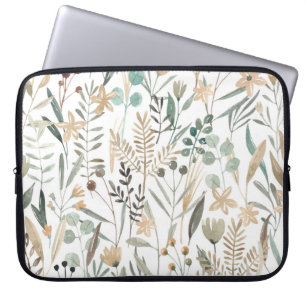 Wildblumen auf der Weide: Aquarellenkarm. Laptopschutzhülle