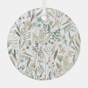 Wildblumen auf der Weide: Aquarellenkarm. Ornament Aus Glas