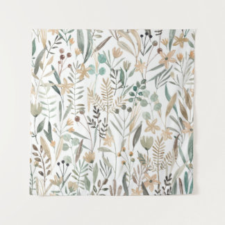 Wildblumen auf der Weide: Aquarellenkarm. Wandteppich