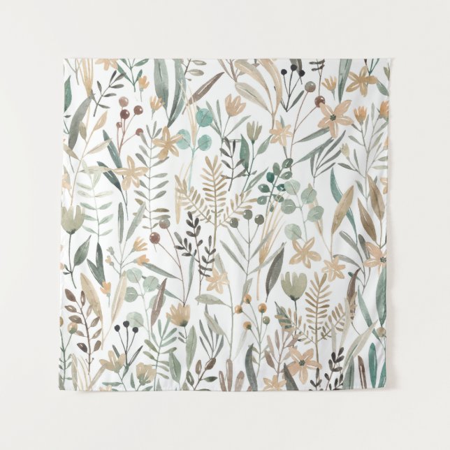 Wildblumen auf der Weide: Aquarellenkarm. Wandteppich (Vorderseite)