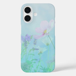 Wildblumen auf Soft Blue Floral iPhone Case