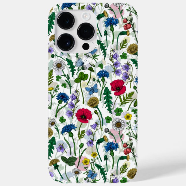 Wildblumen auf weißlich Case-Mate iPhone hülle (Rückseite)