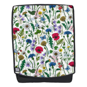 Wildblumen auf weißlich rucksack