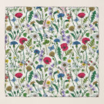 Wildblumen auf weißlich schal<br><div class="desc">Handgemalte Sammlung von verschiedenen wilden Blume.</div>