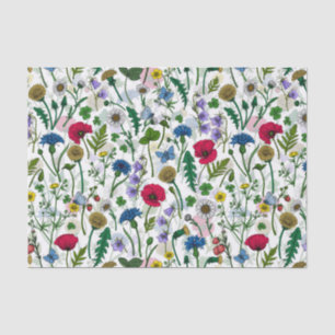 Wildblumen auf weißlich seidenpapier