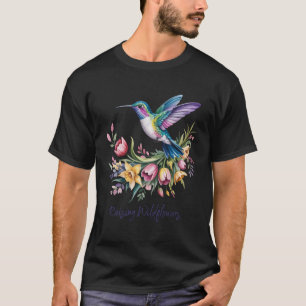 Wildblumen aufziehende Kolibri-Blumenkunst Mutter T-Shirt