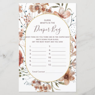 Wildblumen aus dem Herbst raten, was in der Windel