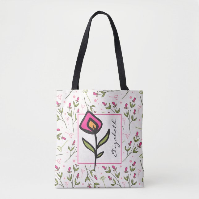 Wildblumen aus rosa und grünem, langem Stechen Per (Vorderseite)