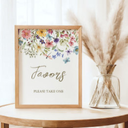Wildblumen-Baby-Aufblühen-Baby-Shower-Geschenke-Sc Poster