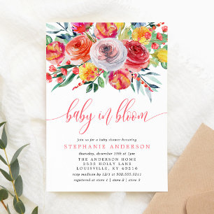 Wildblumen-Baby-Blütenfeste Baby-Party Einladung