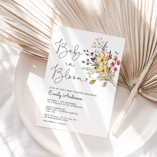 Wildblumen Baby im Blümchen-Kinderdusche Einladung