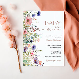 Wildblumen Baby im Blümchen-Kinderdusche Einladung