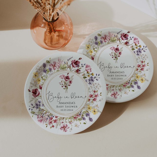 Wildblumen Baby im Blümchen-Kinderdusche Pappteller (Von Creator hochgeladen)