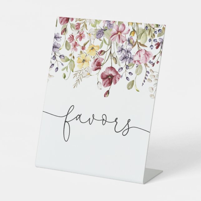 Wildblumen Baby in Bloom Baby Duschfavoriten Sockelschild (Vorderseite)