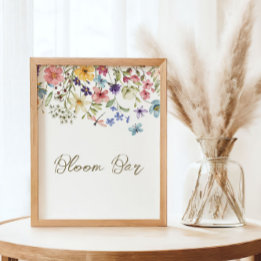 Wildblumen-Baby In Bloom Baby Shower Blütenbar Poster