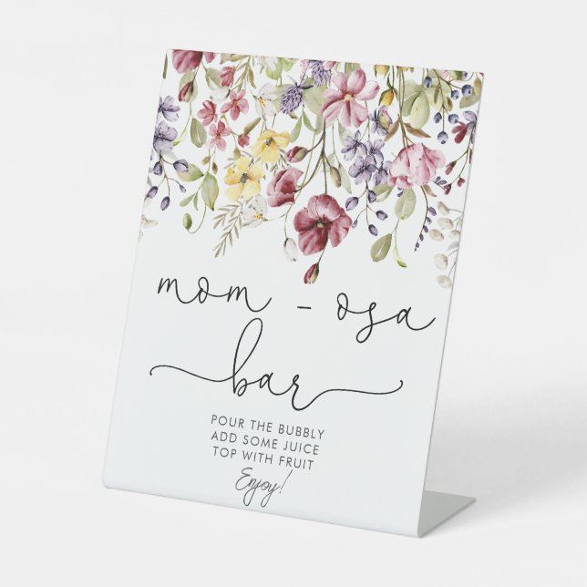 Wildblumen Baby in Bloom Mama-osa-Bar Sockelschild (Vorderseite)