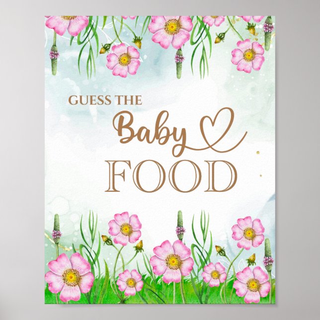 Wildblumen Baby in Bloom"Raten Sie das Baby Food" Poster (Vorne)