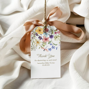 Wildblumen-Baby-In-Blüte-Baby-Shower-Geschenk-Anhä Geschenkanhänger
