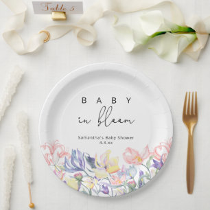 Wildblumen - Baby in Blüte Baby Shower Pappteller