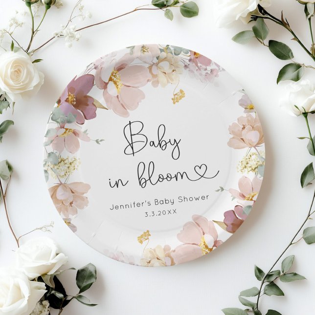 Wildblumen Baby in Blüte Baby Shower Pappteller (Von Creator hochgeladen)