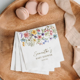Wildblumen-Baby in Blüte Baby Shower Serviette