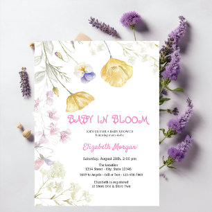 Wildblumen Baby in Blüte Babyparty Einladung