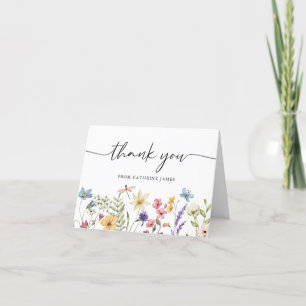 Wildblumen Baby in Blüte Florale Babyparty Dankeskarte