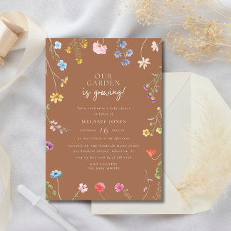 Wildblumen-Baby-Mädchen-Baby-Shower Einladung
