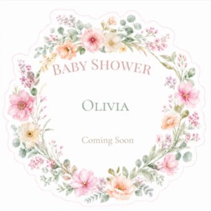 Wildblumen-Baby-Party-Aufkleber Florale Etikette Aufkleber