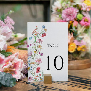 Wildblumen-Baby-Party Tischnummer