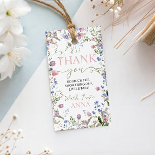Wildblumen-Baby-Shower-Dankesanhänger Geschenkanhänger