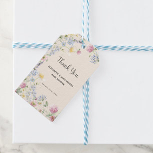 Wildblumen-Baby-Shower-Dankeschön für Paare Geschenkanhänger