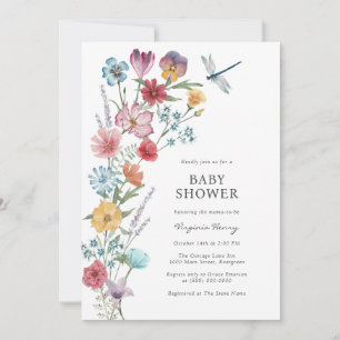Wildblumen-Baby-Shower-Einladung Einladung