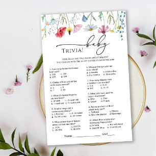 Wildblumen-Baby-Shower-Quizspiel