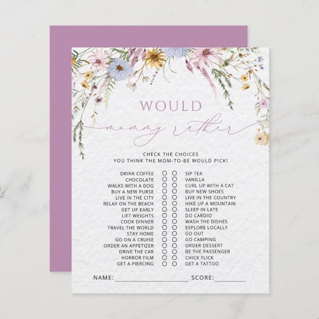 Wildblumen Baby Showspiel (Vorne/Hinten)