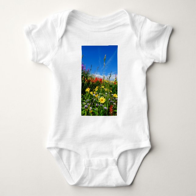 Wildblumen Baby Strampler (Vorderseite)