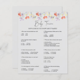 Wildblumen Baby Trivia | Baby Showspiel