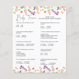 Wildblumen Baby Trivia | Baby Showspiel