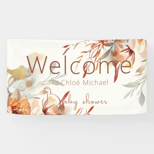 Wildblumen Babydusche Banner (Horizontal)