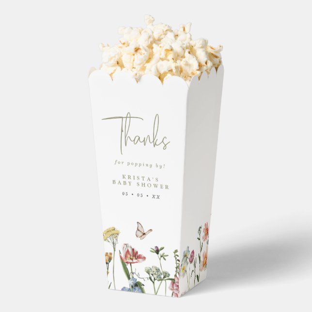 Wildblumen Babydusche Danke Popcorn Geschenkschachtel (Geplatzt)