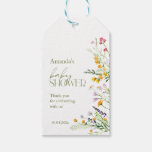 Wildblumen Babydusche Gefallen Tag Geschenkanhänger