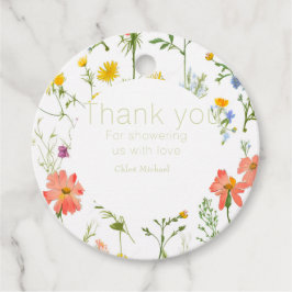 Wildblumen Babydusche Geschenkanhänger