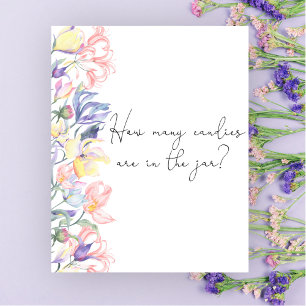 Wildblumen Babydusche Rate wie viele Bonbons Poster