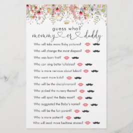 Wildblumen Babydusche "raten Sie, wer" Spiel